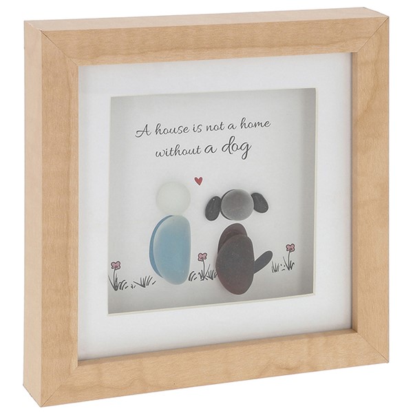 Pebble Glass Sqaure Plaque Dogs