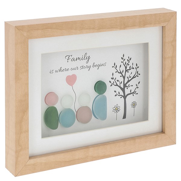 Pebble Glass Landscape Plaque Family