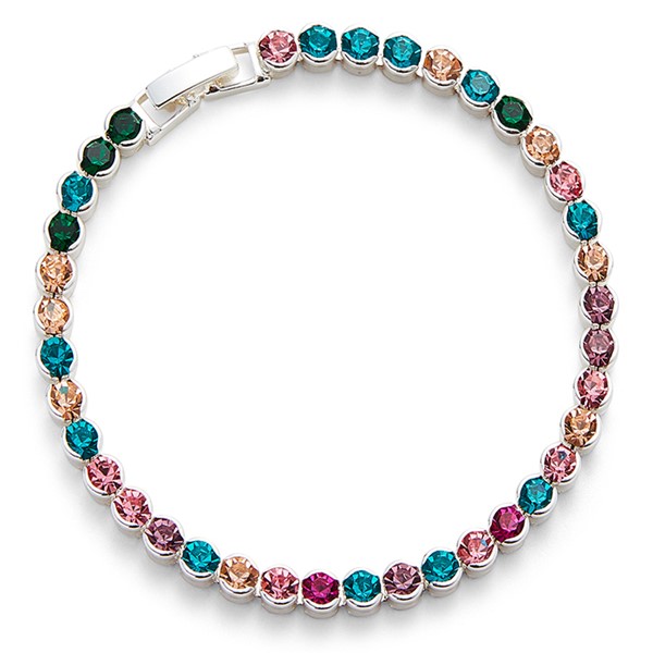 Glam Rox Silver Plated Tennis Bracelet