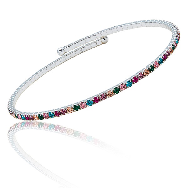 Glam Rox Silver Plated Flexi Bangle