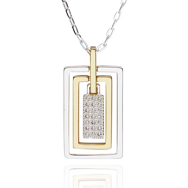 Geometric Two Tone Modern Necklace