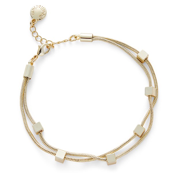 Geometric Cubes Gold Plated Bracelet