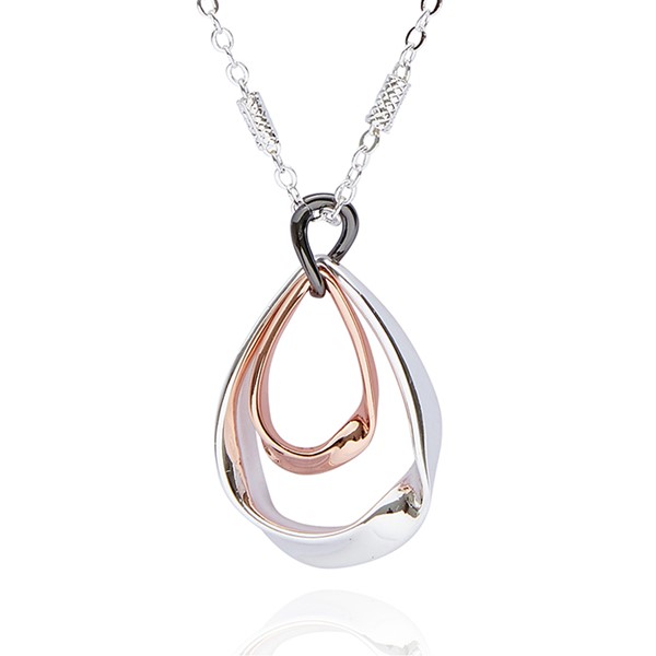 Mixed Metal Eternal Teardrops Necklace