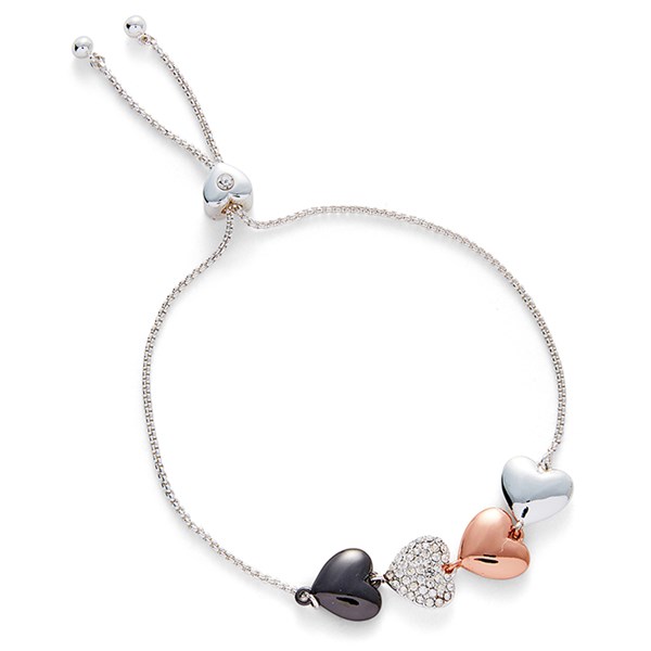 Mixed Metal Four Hearts Friendship Bracelet