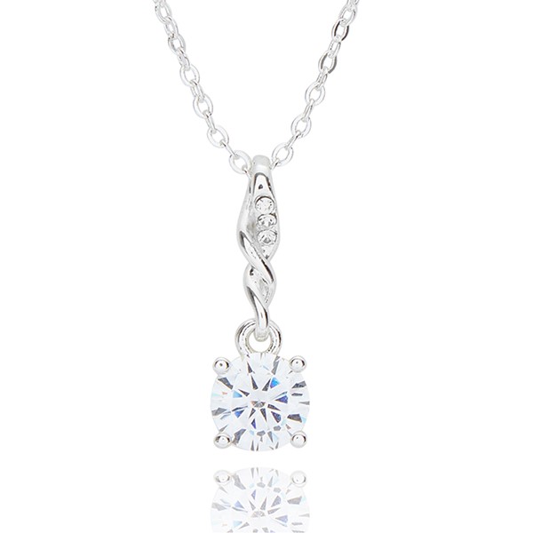Pure Elegance Double Twist Silver Plated Necklace