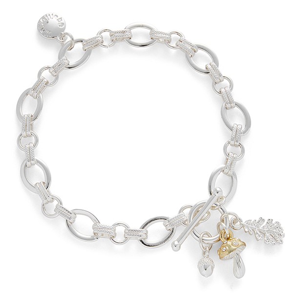 Back To Nature Woodland Silver Plated Charm Bracelet