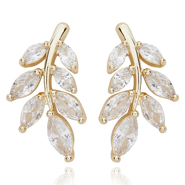 Back To Nature Delicate Leaf Gold Plated Earrings