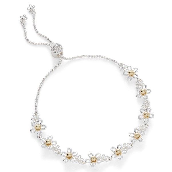 Filigree Two Tone Daisies Bracelet