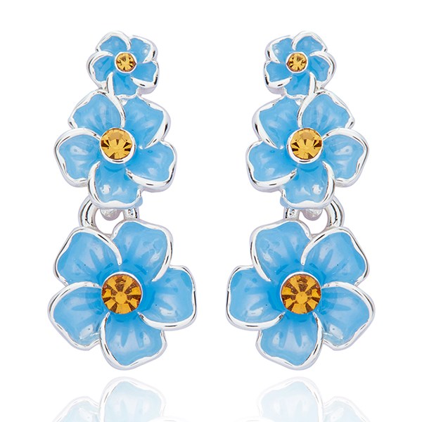 Forget Me Not Trio Silver Plated Earrings