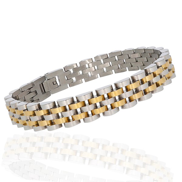 Woven Style Two Tone Steel Bracelet