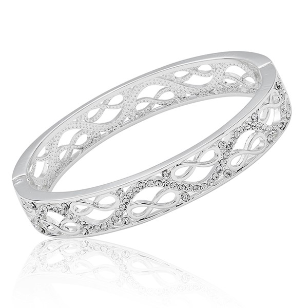 Infinity Sparkle Silver Plated Bangle