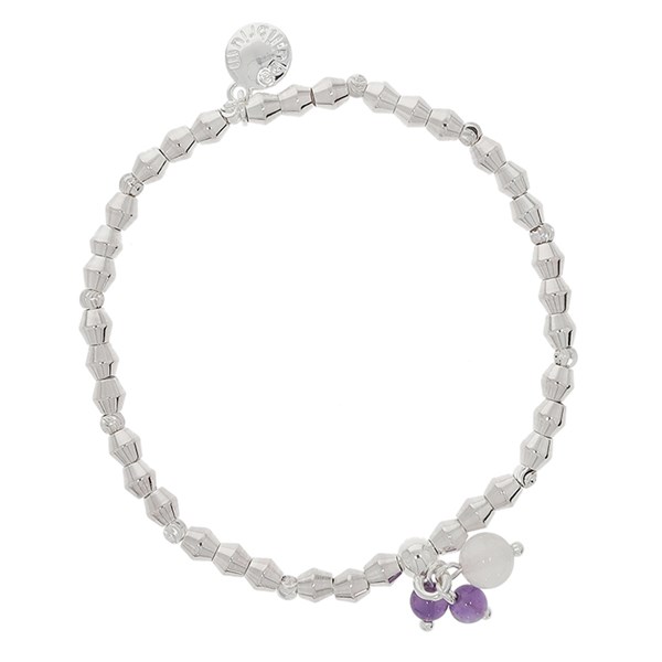 Stackable Silver Plated Bracelet Natural Quartz