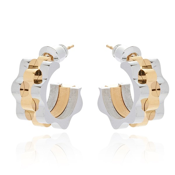 Woven Style Two Tone Steel Earrings