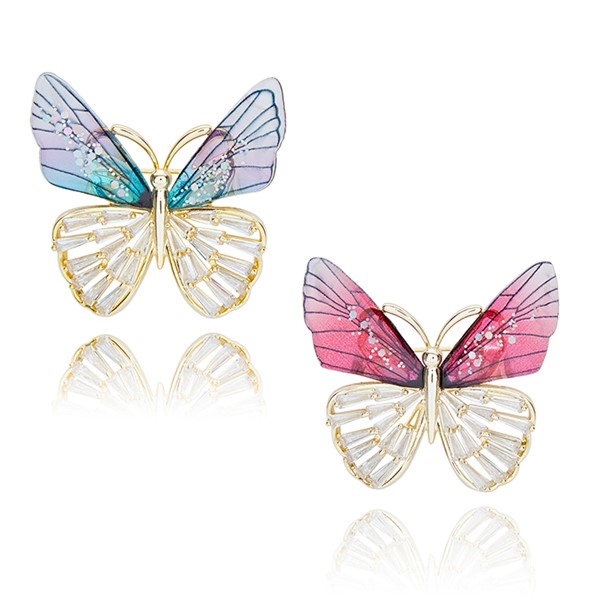Baguette Butterfly Brooch