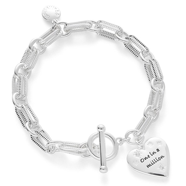 Modern Links Silver Plated Bracelet Million