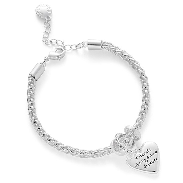 Elegant Words Silver Plated Bracelet Friends