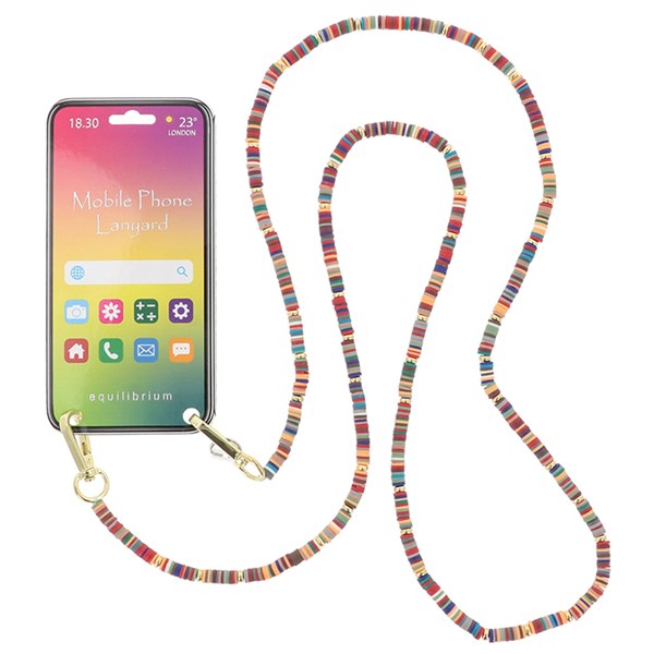 Beaded Mobile Phone Lanyard Multi
