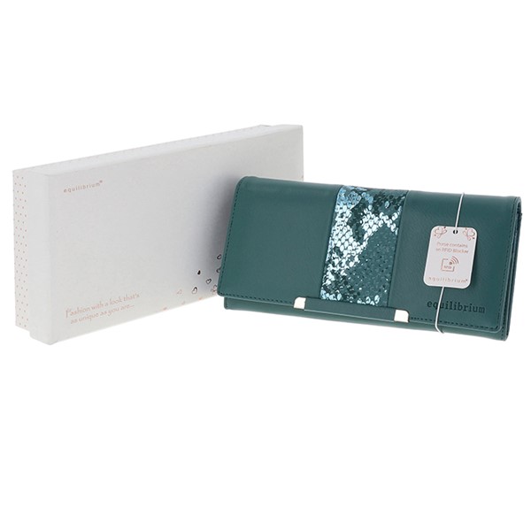 Magnetic Stripe Purse Large Teal