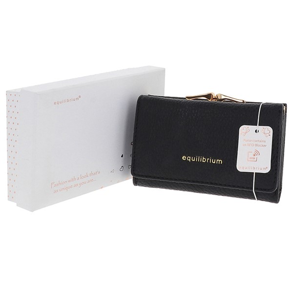 Magnetic Clasp Purse Small Black