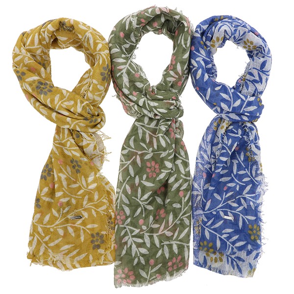 Two Tone Foliage Printed Scarf
