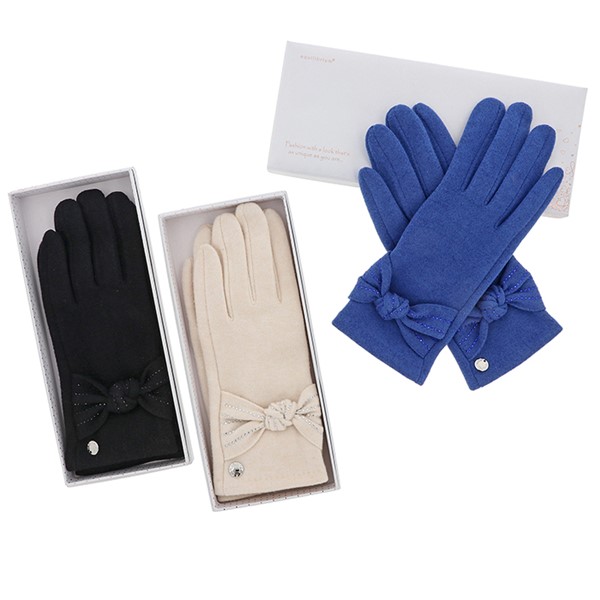 Diamante Knot Boxed Gloves