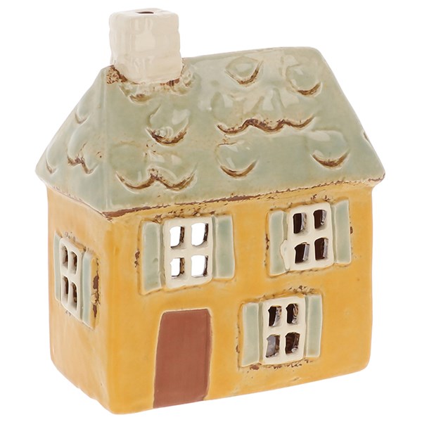 Village Pottery Yellow Shutter House Tealight