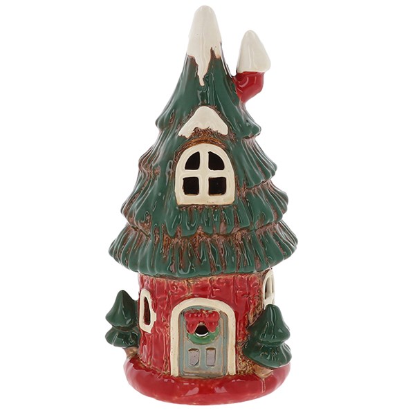 Village Pottery Xmas Tree House Tealight