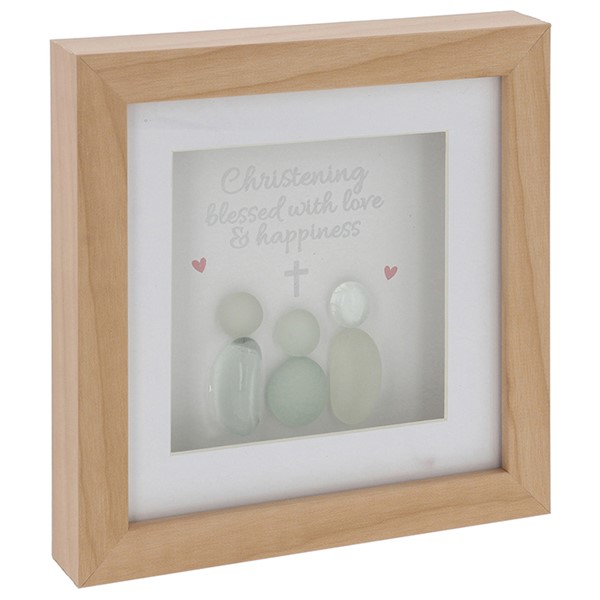 Pebble Glass Square Plaque Christening