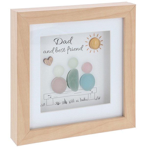 Pebble Glass Square Plaque Dad