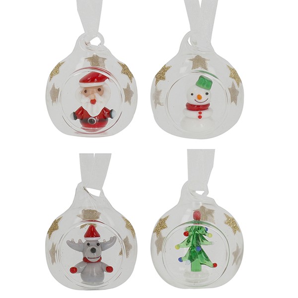 Xmas Glass Friends Bauble Small