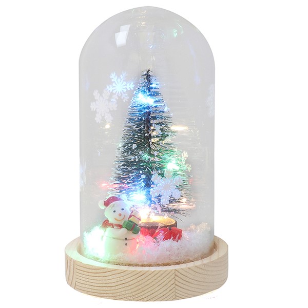 Xmas Glass Snowman LED Dome Tall