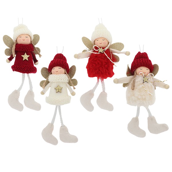 Cosy Xmas Angel Dangly Leg