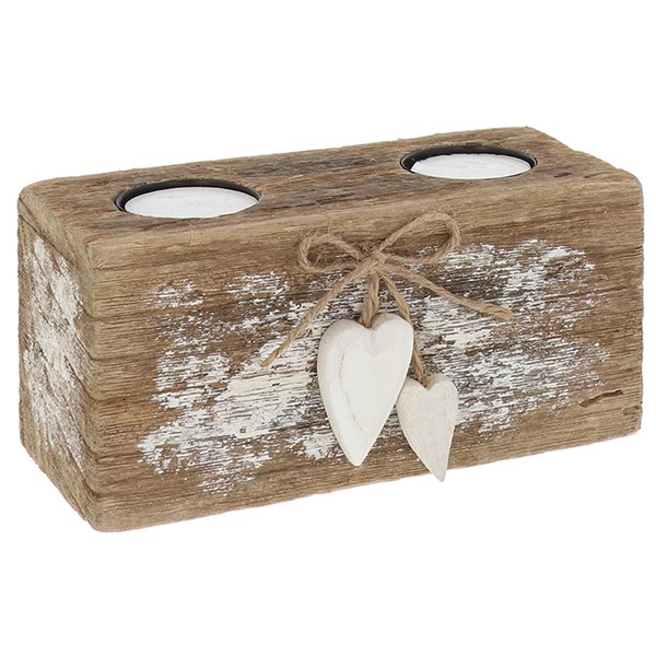 Heart Wood Double Tealight