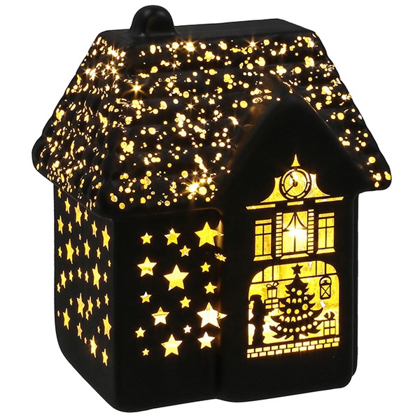 Bright Xmas LED House Black
