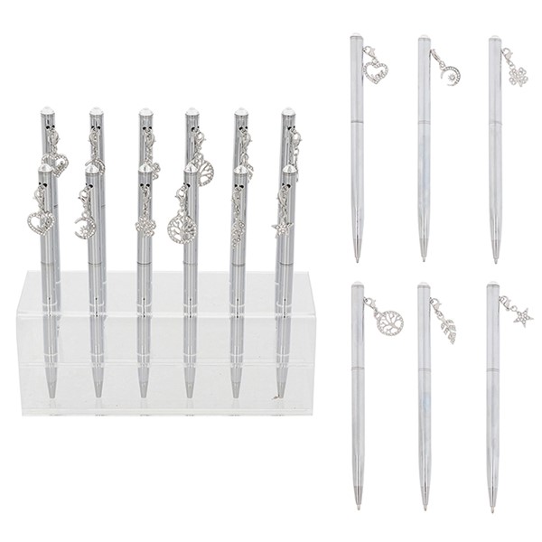 Chic Metallic Charm Pen Silver