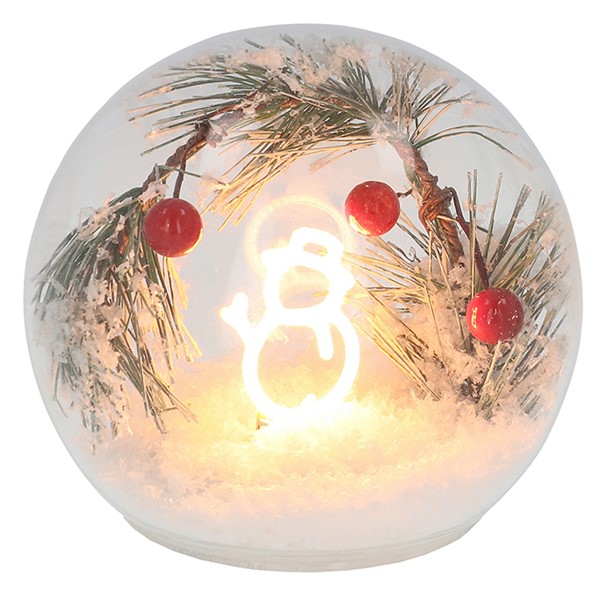 Frosty Xmas LED Ball Snowman Small