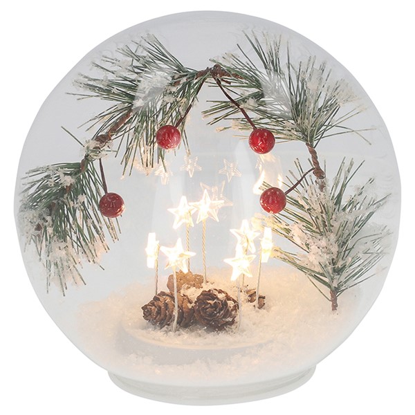 Frosty Xmas LED Stars Ball Medium