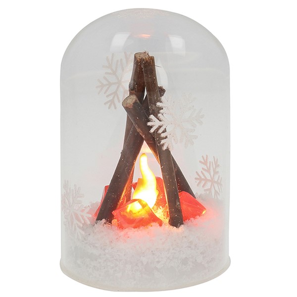 Frosty Xmas Cosy Fire Dome Small