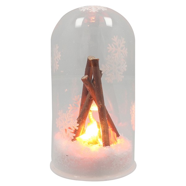 Frosty Xmas Cosy Fire Dome Large