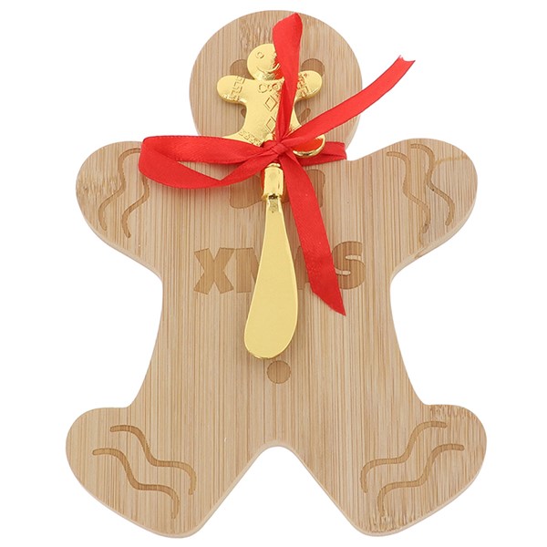 Xmas Cheer Gingerbread Board & Knife
