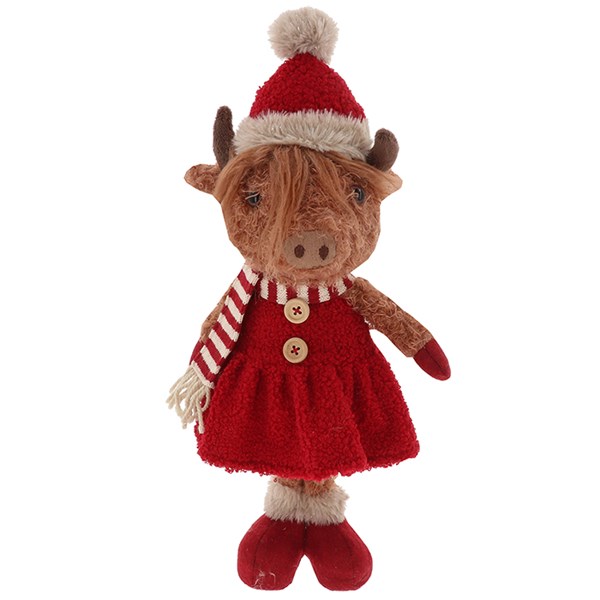 Xmas Highland Coo Standing Medium Girl