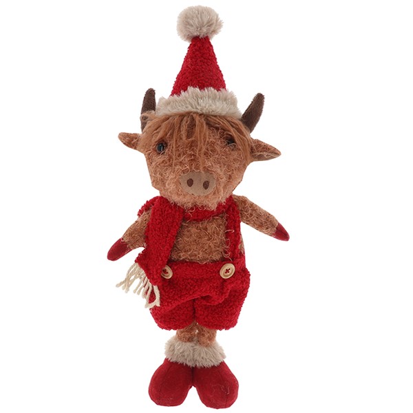 Xmas Highland Coo Standing Medium Boy