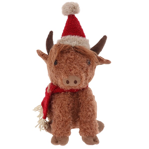 Xmas Highland Coo Doorstop