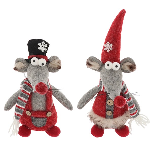 Xmas Cuties Grey Mice Large
