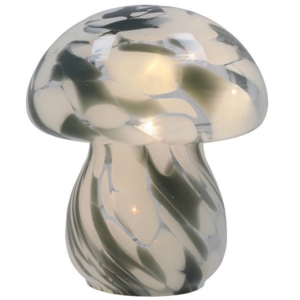 Handblown LED Mushroom Dark Grey