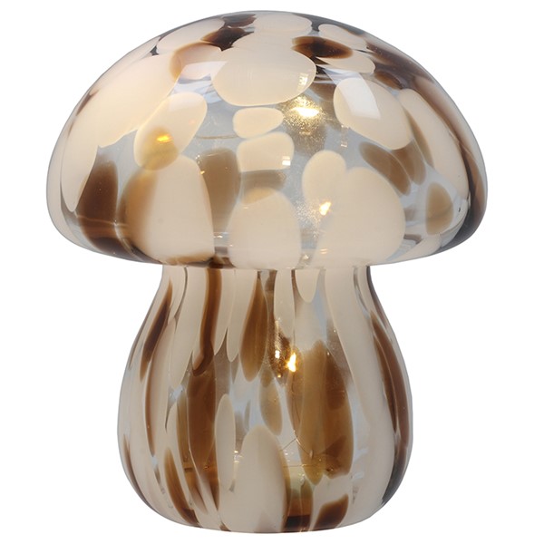 Handblown LED Mushroom Brown