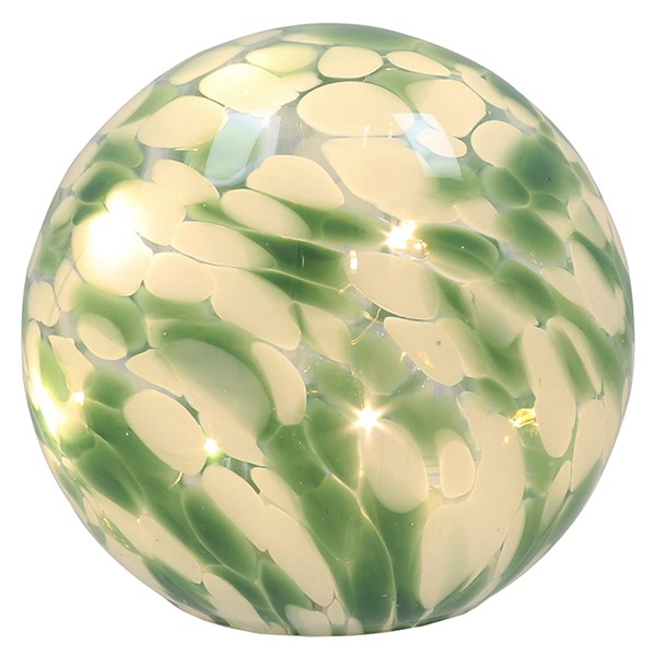 Handblown LED Ball Green