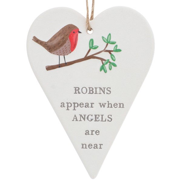 Daisyfield Hanging Heart Robins
