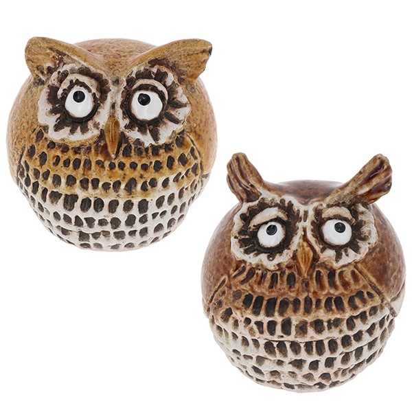 Pottery Craft Round Owl Small