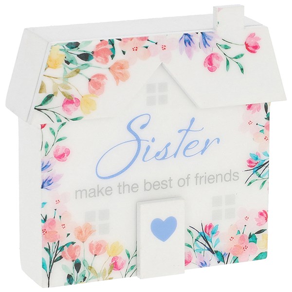 Floral Words House Plaque Sister